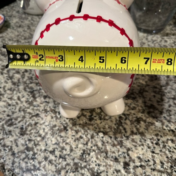 Large vintage Piggy Bank baseball theme - Picture 8 of 11